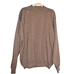 Cellini Italy Merino‎ Wool Blend Sweater Mens XL Taupe Quiet Luxury Old Money